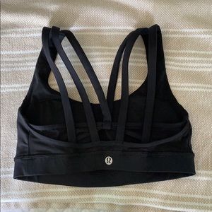 Black Lululemon Sports Bra with Black Mesh